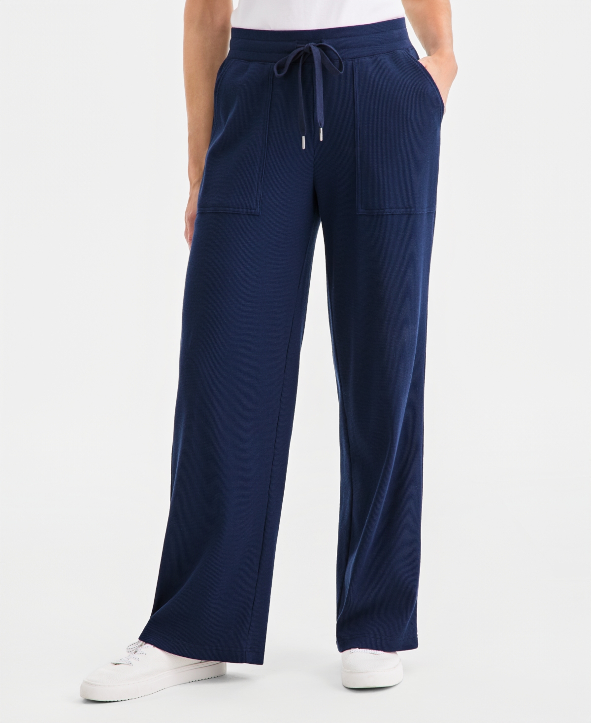 Style & Co Women's Waffle-Knit Wide-Leg Pull-On Pants, Macy's Exclusive