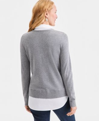 Women's Two-Fer V-Neck Sweater