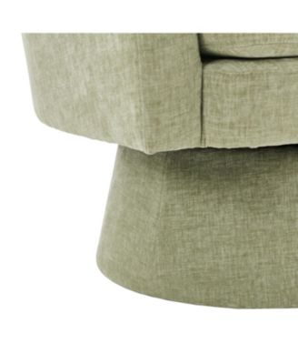 Chenille Swivel Accent Chair - 360 Rotating Barrel, Green
