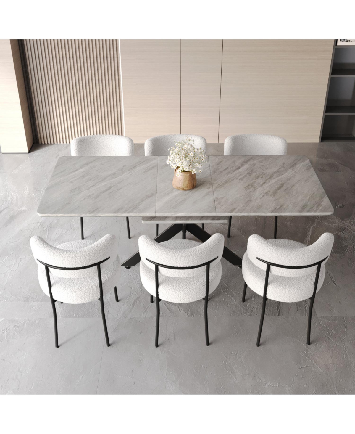 Streamdale Furniture Extendable Dining Table Set with Upholstered Chairs