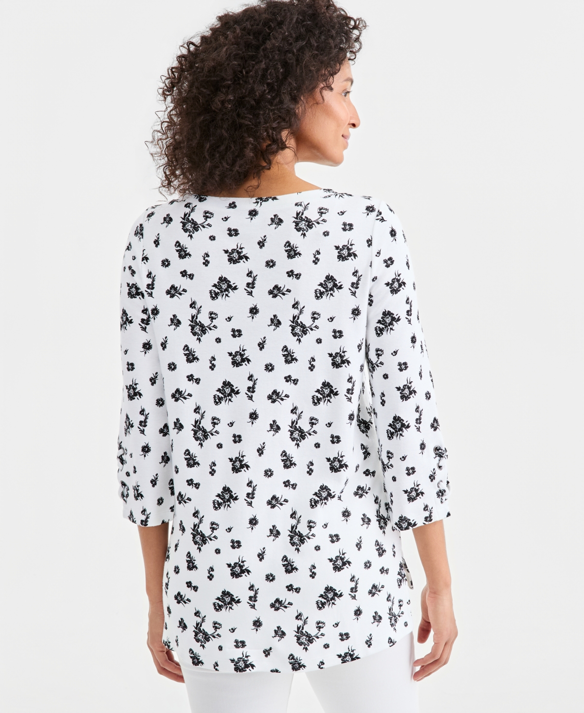 Style & Co Women's Tie-Detail Boat Neck Tunic Top, Macy's Exclusive
