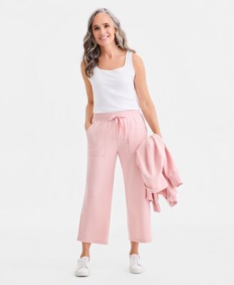 Women's Luxsoft Wide-Leg Cropped Sweatpants