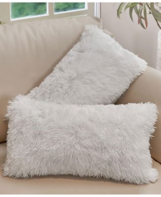 Shaggy 2-Pack Decorative Pillows, 12" x 20"