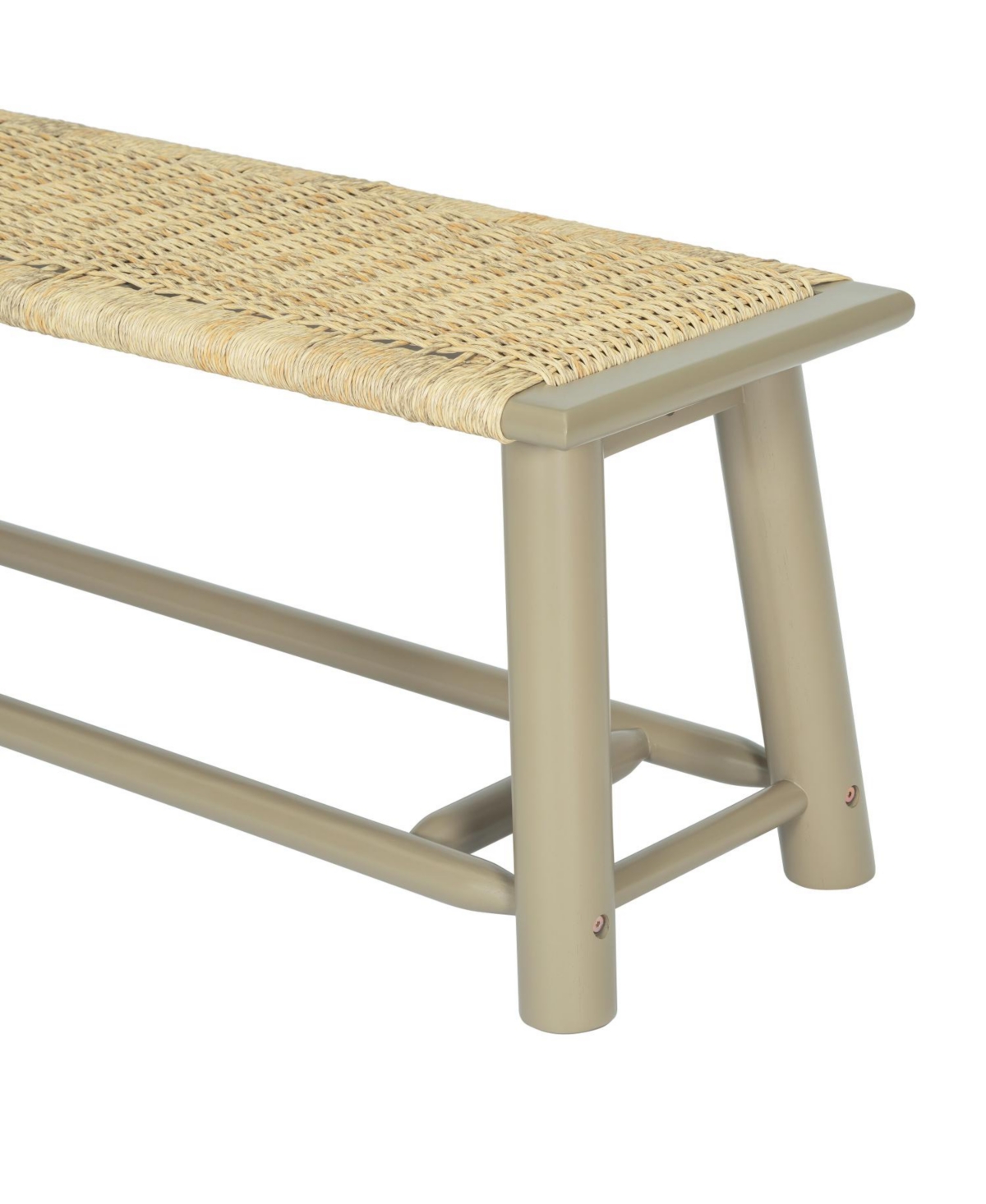 Streamdale Furniture Farmhouse Wood Rattan Bench - 59 Inch