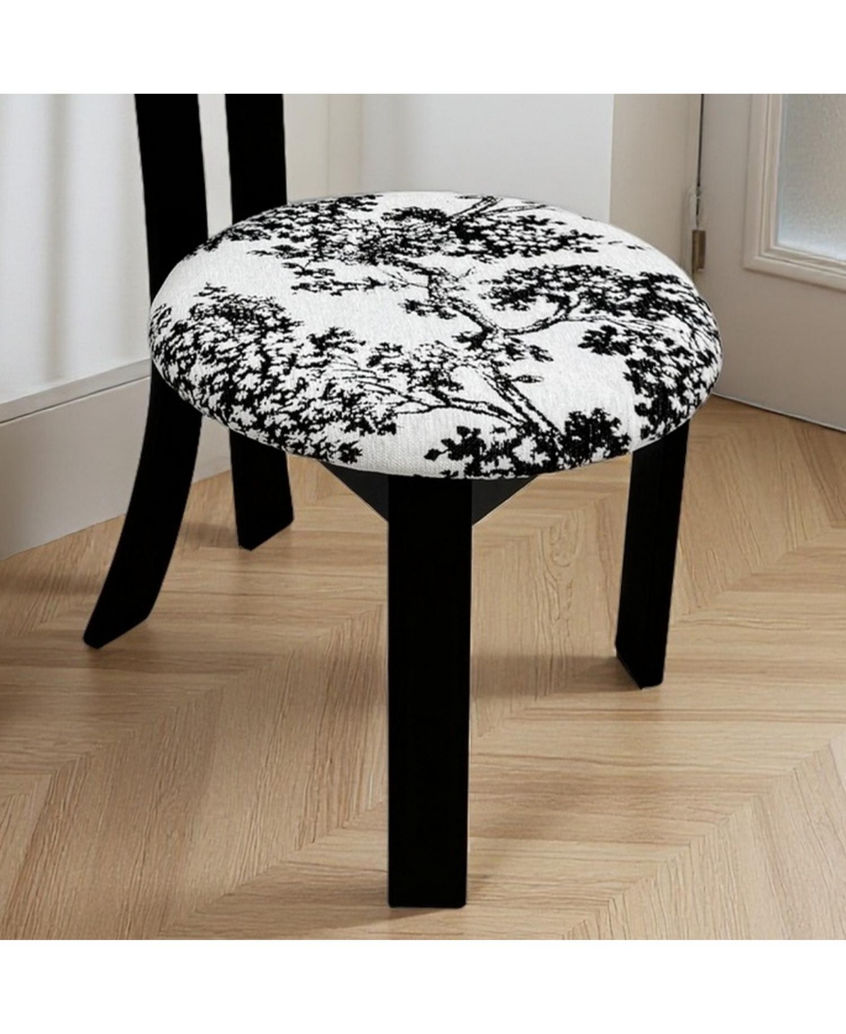 Streamdale Furniture Key-Design Linen Dining Chairs (Set of 2) - Black