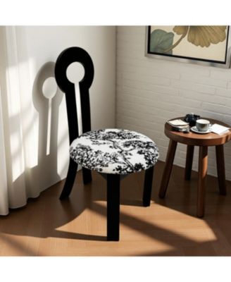  Key-Design Linen Dining Chairs (Set of 2) - Black