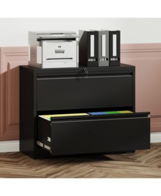 2-Drawer Lateral File Cabinet with Lock - Heavy Duty, Easy Assembly
