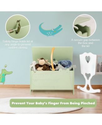 Kids Toy Box with Safety Hinge for Secure Storage and Easy Access to Toys