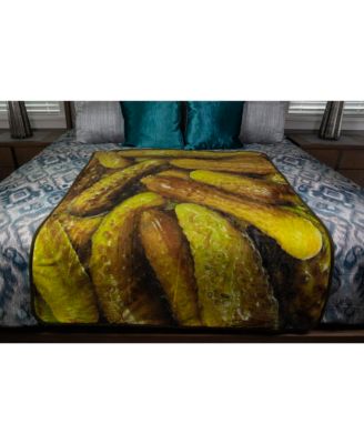 Pickles Fleece Throw Blanket | Large Soft Throw Blanket | 60 x 45 Inches