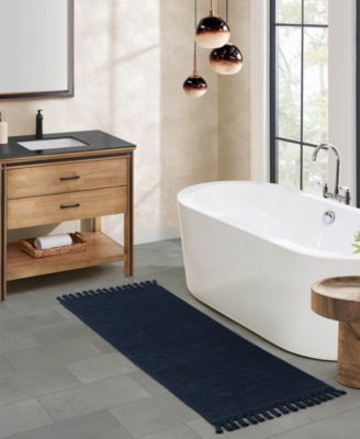 French Connection Nellore Fringe Cotton Bath Rug, 24" x 64"