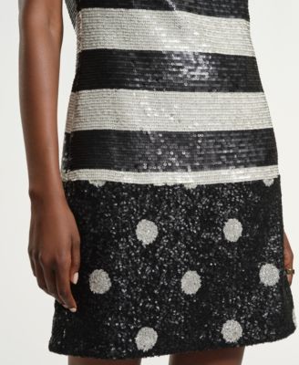 Women's Sequin Polka Dot Shift Dress