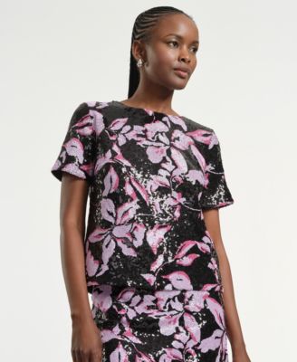 Women's Crewneck Sequin Top