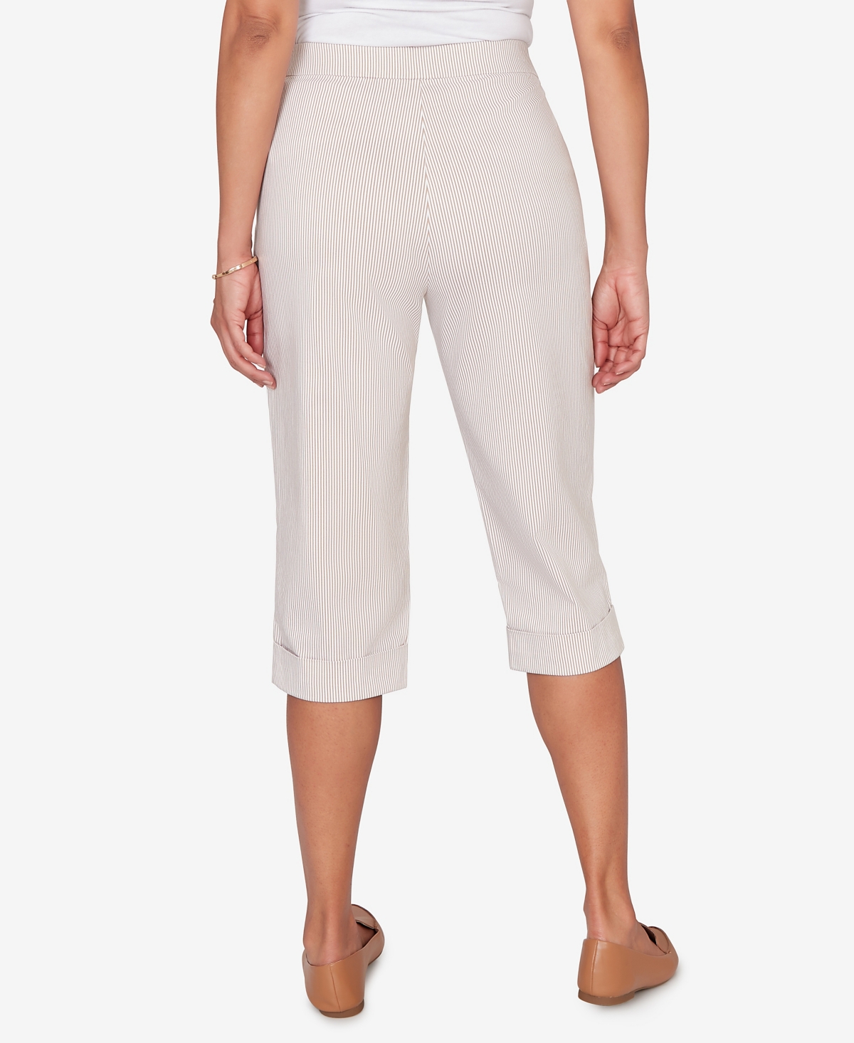 Alfred Dunner Women's Classic Stretch Stripe Clamdigger Capri Pants