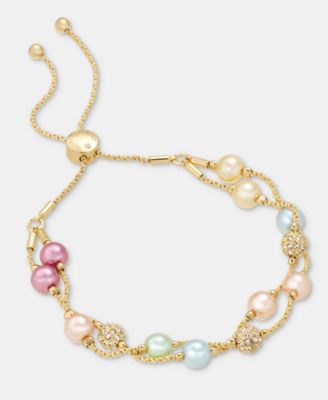 Pav&eacute; Fireball & Imitation Pearl Slider Bracelet
