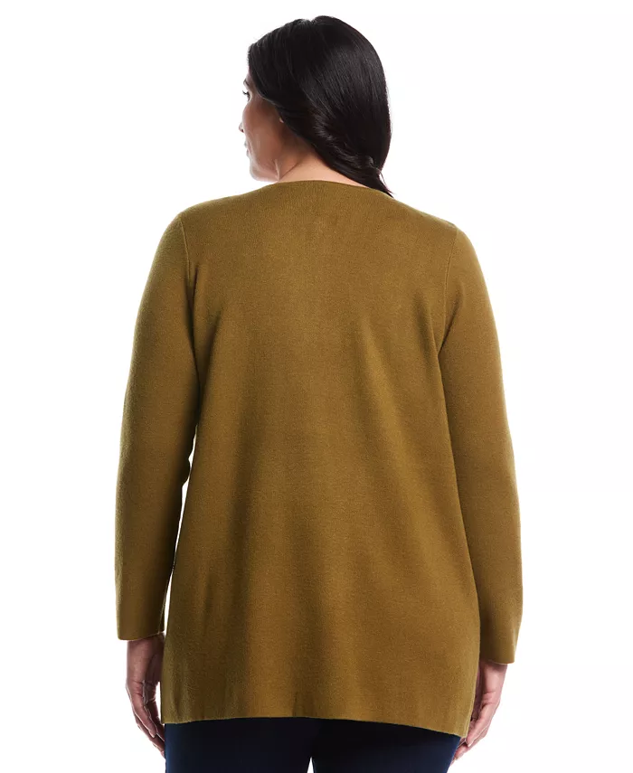 Plus Size Plus Size Turnlock Metal Closure Long Sleeve Cardigan - thumbnail 8
