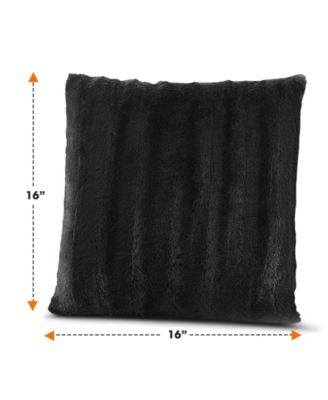 Plush Reversible Faux Fur 2-Pack Decorative Pillow, 16" x 16"