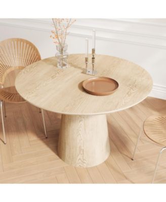 43" Round Wood Dining Table - Modern Minimalist
