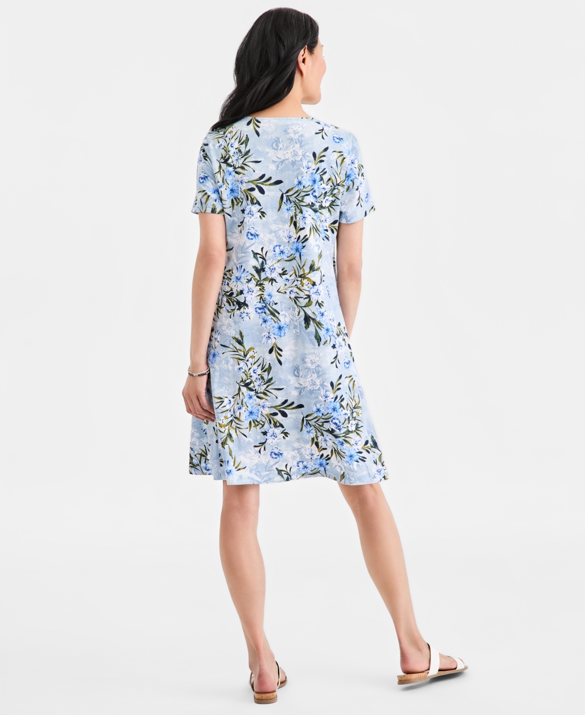Style & Co Women's Printed Short-Sleeve T-Shirt Dress, Macy's Exclusive