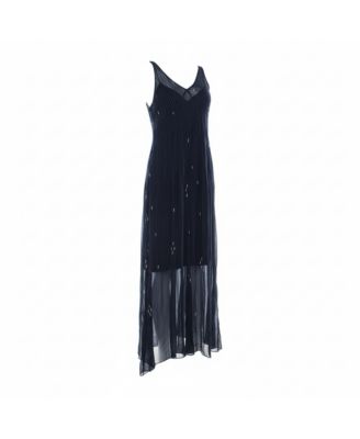 Women's Navy Blue Chiffon Sleeveless Cassidy Maxi Dress