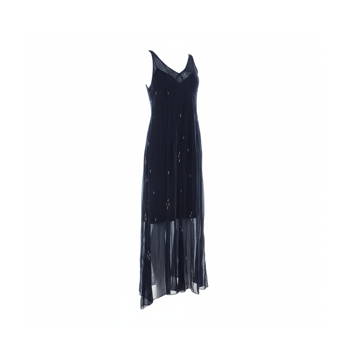 Pre-Owned Isabel Marant Women's Navy Blue Chiffon Sleeveless Cassidy Maxi Dress
