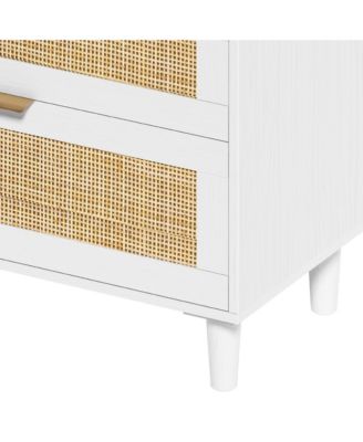 Streamdale 6-Drawer Rattan Dresser with Metal Handle