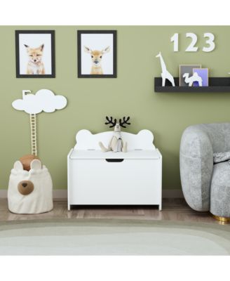 Kids Wooden Toy Box - White