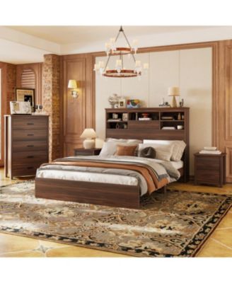 Streamdale Queen Bed Set- Storage Headboard, Nightstands, Dresser