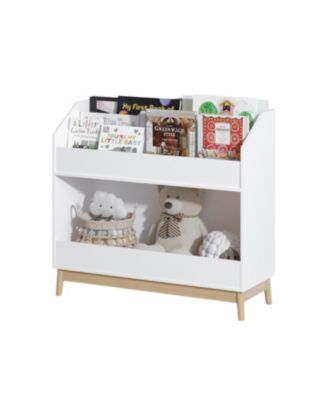 Toddler Book Display Shelf, Wooden Kids Bookcase, White