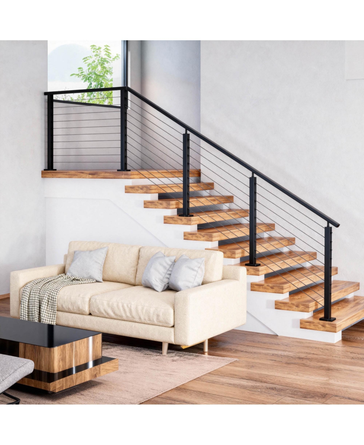 Yescom 500-ft 1/8" T316 Stainless Steel Cable 7x7 Wire Rope for Deck Railing - Black