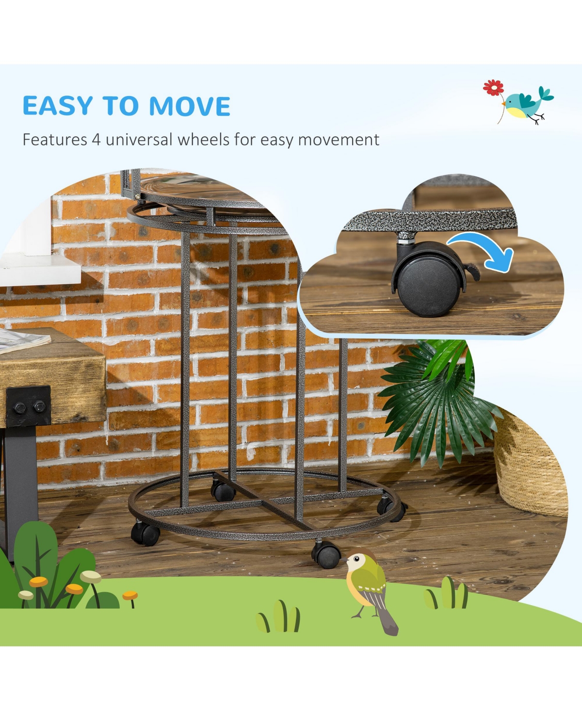 PawHut Parrot Sd Large Bird Perch Sd with Toy Hook & 3 Ladders