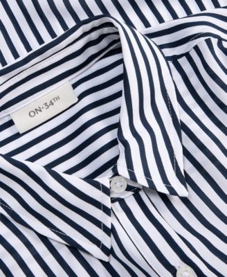 Women's Cropped Button-Down Crepe Shirt