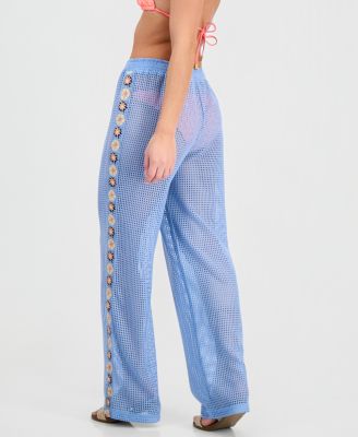 Women's Crochet Inset Cover-Up Swim Pants