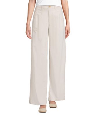 Women's Corduroy High Rise Wide Leg Top Stitch Trousers