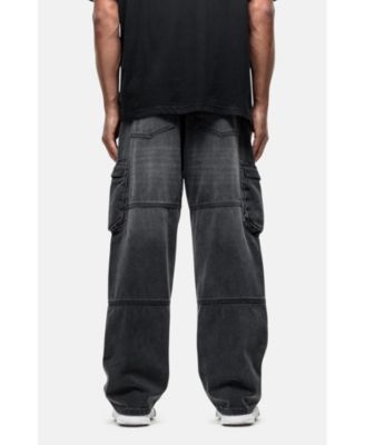 Women's Vintage Wash Cargo Baggy Denim Jeans