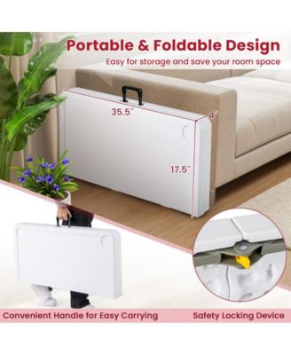 35 Inch Folding Mahjong Table for 4 Players with Cup Holders