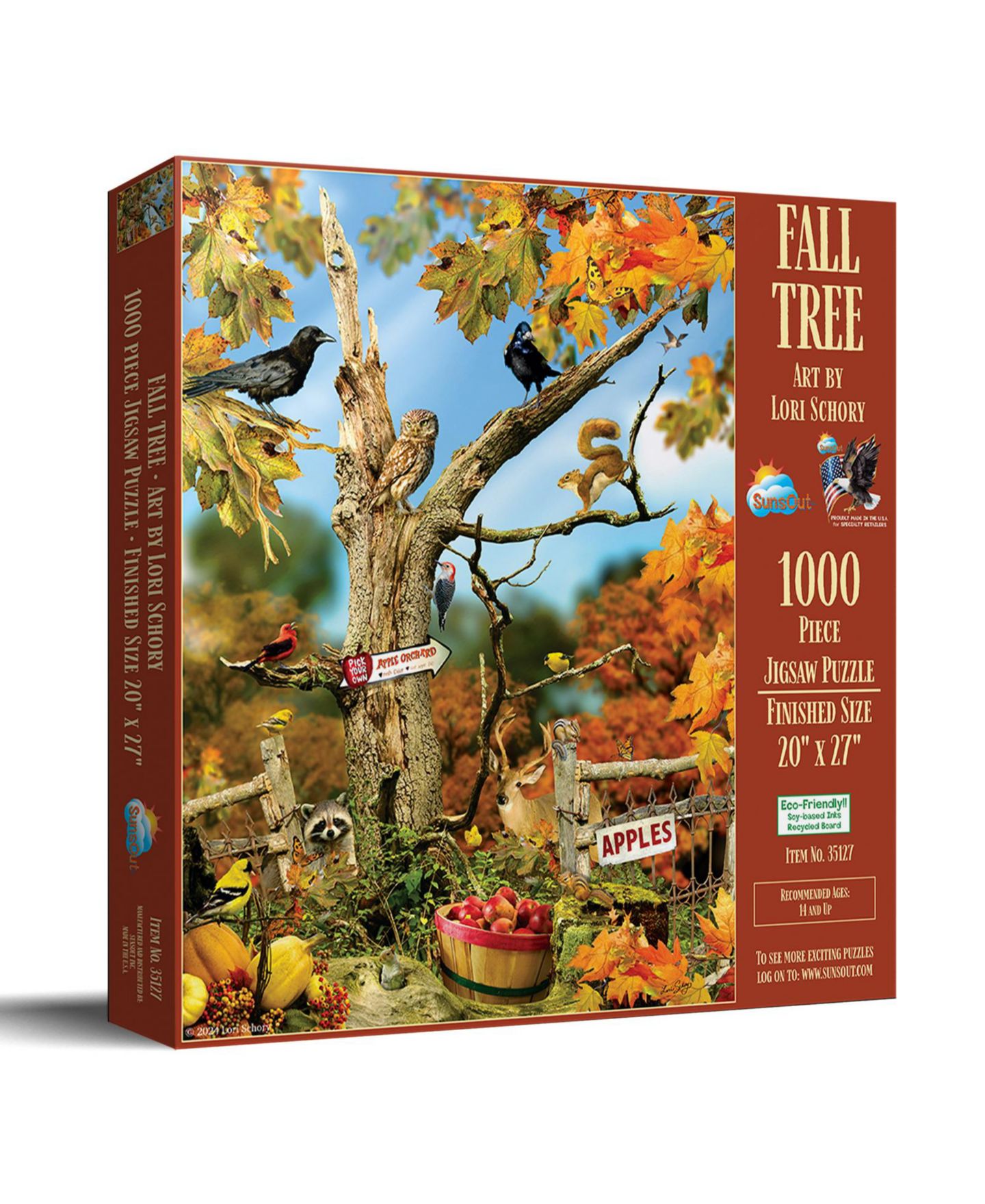 Детский пазл SunsOut Fall Tree 1000 Piece Interlocking Bird-Themed Jigsaw Puzzle, от 15 лет — фото 1