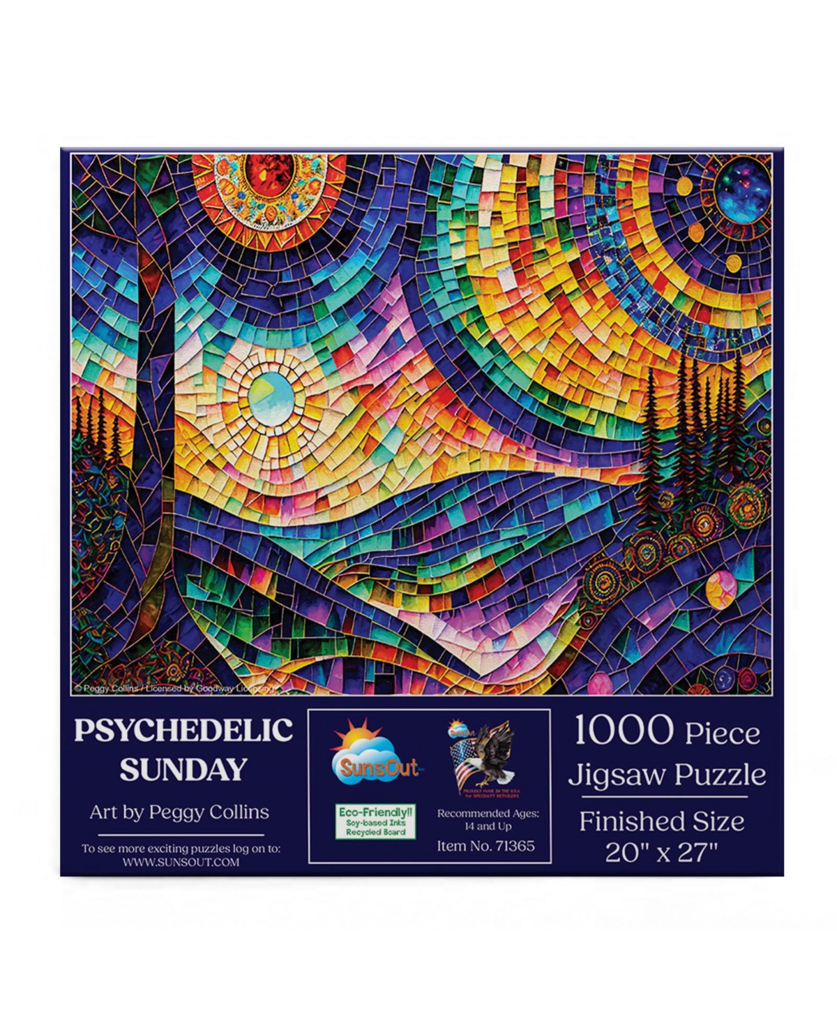 SunsOut Psychedelic Sunday 1000 piece Jigsaw Puzzle for Adults