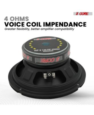 8 Inch Woofer 200W Car Subwoofer 4Ohm Replacement Deep Sub w Poly Cone - WF 8 120 PP 4OHM