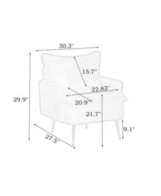 Streamdale Green Corduroy Accent Chair - Apartment, Office, Living Room