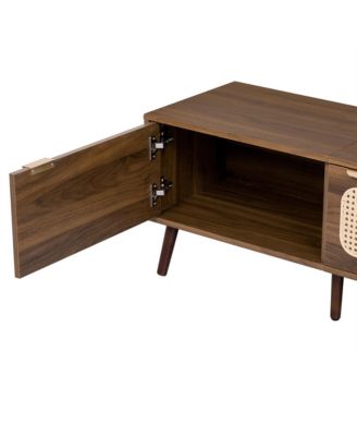  78" TV Stand for 75-85" TV, Console with Storage & Open Shelf