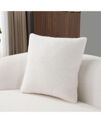 Cream Curved Loveseat Sofa with Pillows - Small Space