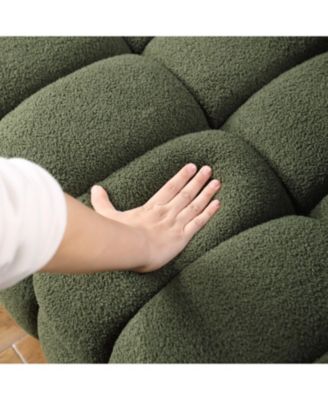 Olive Green Boucle 2-Seater Sofa