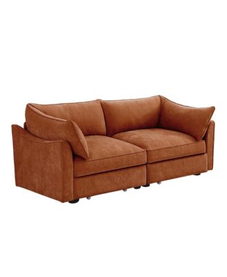 Chenille 2-Seater Sofa with Underseat Storage
