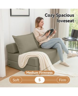 Foldable Sofa Bed Sleeper Lounge Chair with Pillow, Twin