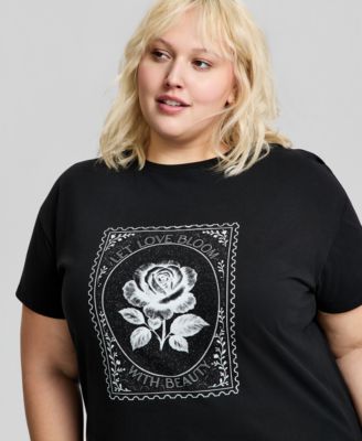 Trendy Plus Size Graphic Print Cotton T-Shirt
