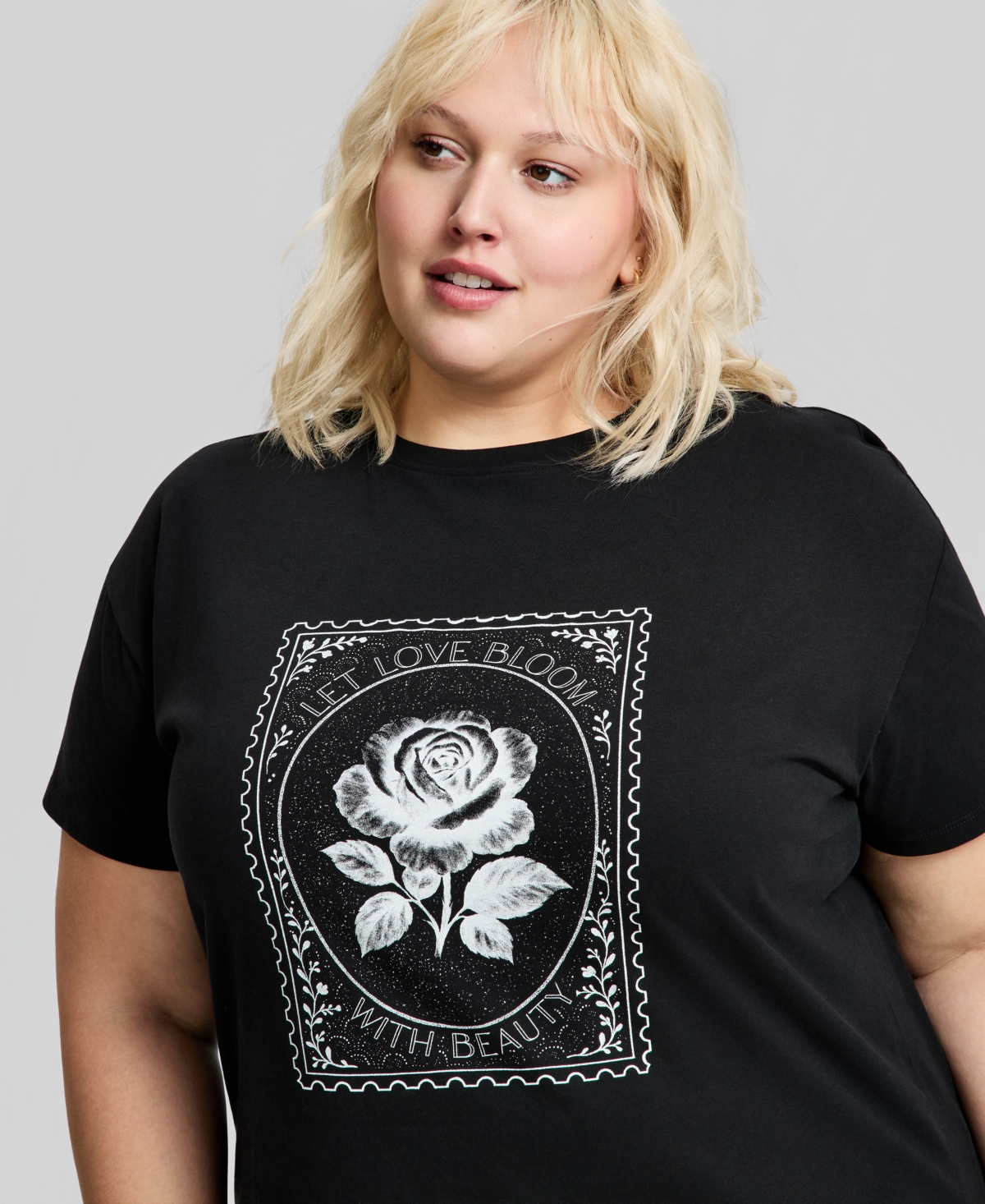 And Now This Trendy Plus Size Graphic Print Cotton T-Shirt, Macy's Exclusive
