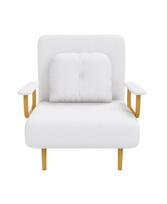 Folding Sofa Bed 3-in-1 Convertible Chair - Adjustable Backrest (White)