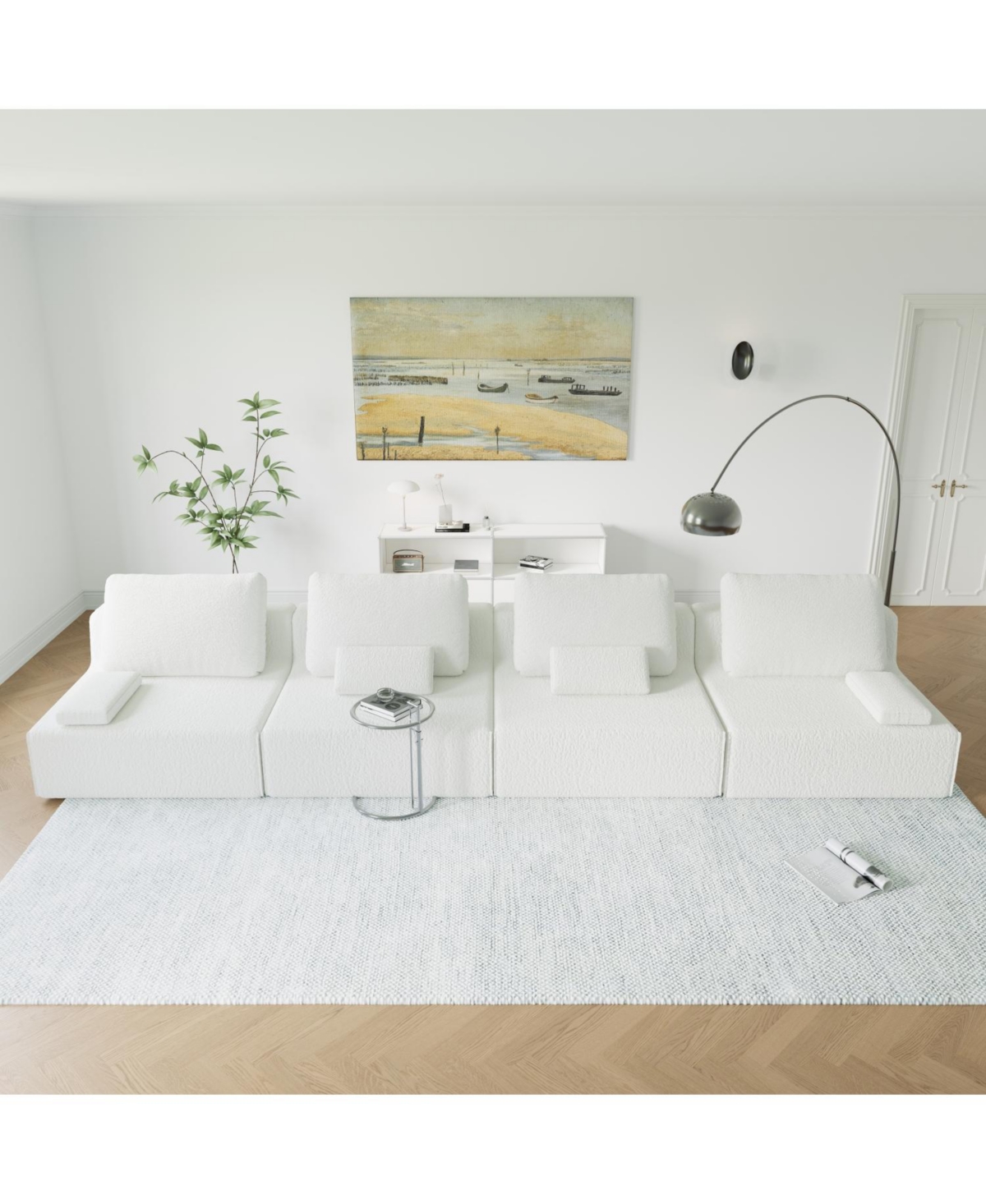 Streamdale Furniture Oversized Boucle Modular Sectional Sofa, Convertible Couch Set