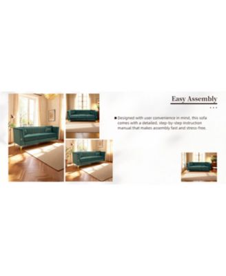  Cream Velvet Tufted Sofa Set - Modern Comfort & Style