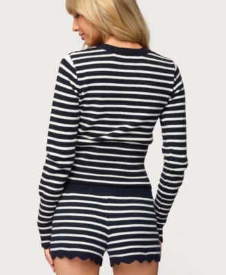 Women's Soren Contrast Striped Knit Cardigan
